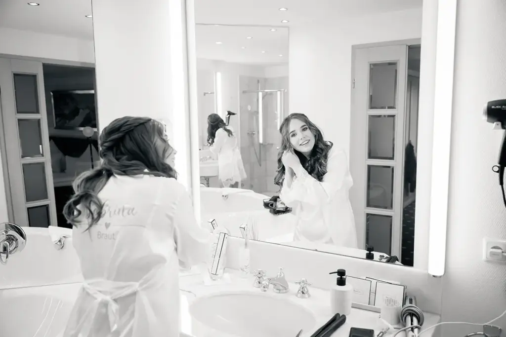 Braut Ohrringe Spiegel Getting Ready