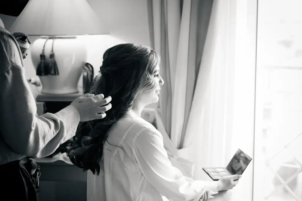 Braut Getting Ready Make up