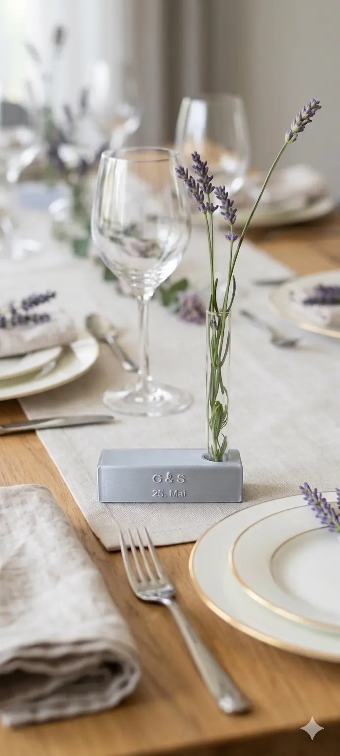 Personalisiertes Tischschild mit Brautpaar-Gravur – Tischkarte Hochzeit